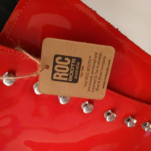 Red Patent Leather Lace Up Boot (surprisingly very comfortable!!) - Picture 2 of 4